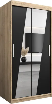 Produktbild von Kleiderschrank, Schiebetürenschrank Schlafzimmer, Schrank mit Spiegel RHOMB 100 cm