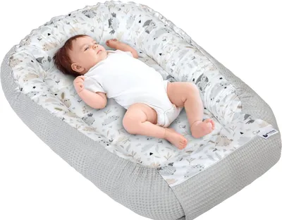 Productafbeelding van Medi partners babynest knuffelnest 100% katoen wafel - Reisbedje Voor baby's Zuigelingen 100x60x15cm Veilige
