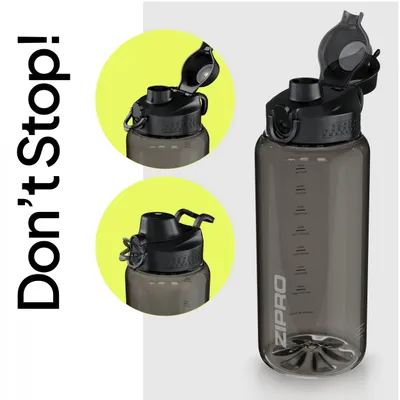 Obrázek produktu pro Zipro Tritan 1000 ml láhev na pití sportovní láhev na vodu láhev na pití láhev na pití s ovocným vrškem, časový ukazatel