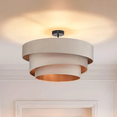 Produktbild von Lindby Deckenlampe Jusari, creme, Textil, Ø 56 cm, E27