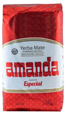 Produktbild von Amanda - Mate Tee Seleccion Especial 500g - Traditionell Argentinien - Mild Und Ausgewogen - Viel Koffein -