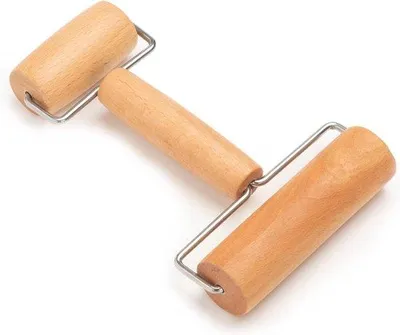 Produktbild von Holz-Teigwalze - Backrol für das Backen von Teig - Pizza-Kuchen-Fondant-Kuchen - Pasta-Kekse - doppeltes Kopfwerkzeug