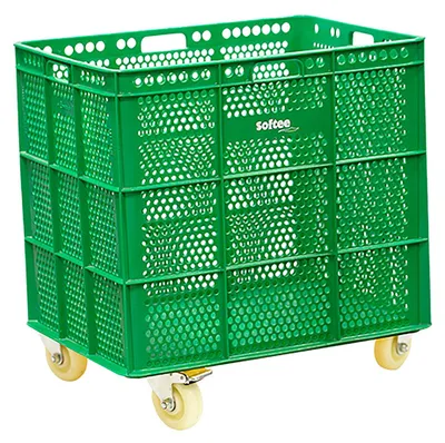 Image de PanierPolyuréthaneAvec Roues Inox Vert - 1