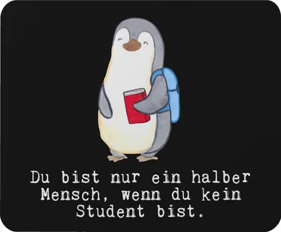Produktbild von Mr. & Mrs. Panda notebook mauspad Student Herz - Schwarz - Geschenk, computermatte, mausteppich, gummi, Mousepad, Mouse Pad