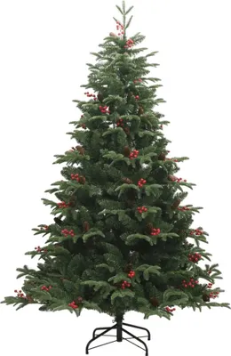 Obrázek produktu pro vidaXL Umělý vánoční stromek skládací se šiškami a bobulemi 240 cm