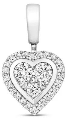 Produktbild von Eleganter 9 Karat (375) Weißgold Damen - Diamant Anhänger Brillant-Schliff 0.25 Karat H - I1 - 15mm*8mm; TRS15833