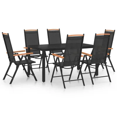 Produktbild von 7-tlg. Garten-Essgruppe Aluminium Schwarz
