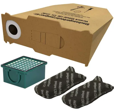 10 Staubsaugerbeutel + Filterset für Vorwerk Kobold VK130/131