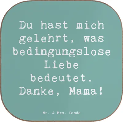 Produktbild von Mr. & Mrs. Panda Holzuntersetzer Spruch Mama Liebe - Meeresbrise - Geschenk, Muttertag, Geschenke, einzigartig, Untersetzer Tasse, Coaster, Aufmerksamkeit, Geburtstag
