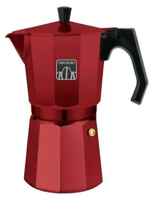 Produktbild von Cecotec Mokclassic 900, Mokka-Kanne, 0,55 l, Rot, Aluminium, 9 Tassen, Gemahlener Kaffee