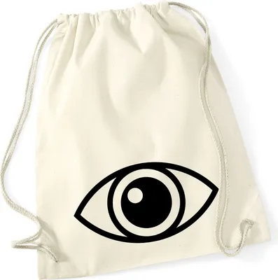 Produktbild von Huuraa Turnbeutel Auge Eye 12 Liter Natural Baumwolle Rucksack Geschenkidee