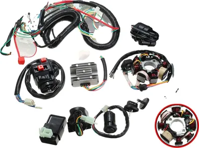 Immagine prodotto di Set cavi di accensione CDI, tensione 12 V CA, set elettrico completo, compatibilità universale, include chiave di accensione,