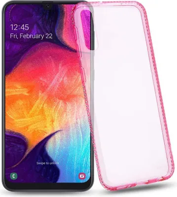 Immagine prodotto di Cadorabo Custodia per Samsung Galaxy A50 4G / A50s / A30s Custodia protettiva in rosa Custodia Cover TPU Silicone Rhinestone Custodia per cellulare