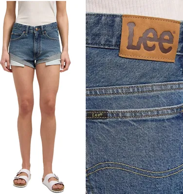 Produktbild von Lee Rider Kurze Gerade Indigo Jeans Shorts Hotpants Vintage Denim W28
