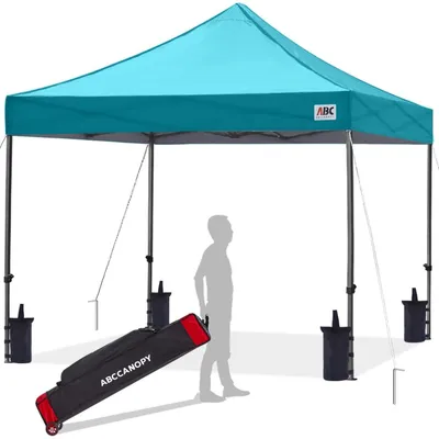 Image de Pavillon pop-up, imperméable, turquoise, dimensions 2,5 x 2,5 mètres