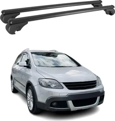 Image de Barres de toit Transversales pour VW Golf Plus 2005-2014 Aluminium Noir