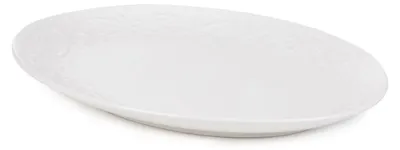 Zdjęcie produktu dla HOMLA Taca SYLIA owalna biała z ornamentem 25x35 cm