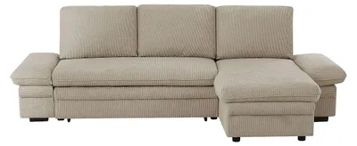 Produktbild von Ecksofa mit Schlaffunktion & Ecke wechselbar - Chenille-Stoff - Beige - SIVIARA
