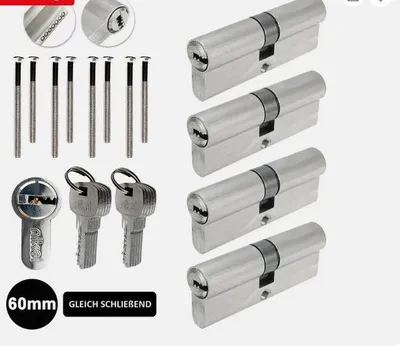 Produktbild von Zylinderschloss Profilzylinder gleichschließend 4x 60 mm 30/30 NEU