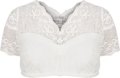 Produktbild von MarJo Dirndlbluse HERTA-FINJA, Offwhite, mit zarter Spitze an der Schulterpartie