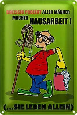 Produktbild von Blechschild Spruch 40x30cm 30% aller Männer machen Hausarbeit