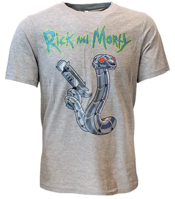 Immagine prodotto di Maglietta Rick e Morty con serpente robotico, grigia - XXL