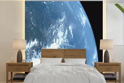 Produktbild von MuchoWow® Fototapete für Wohnzimmer oder Schlafzimmer Wandtapete Vinyl Motivtapete Erde - Planeten - Luft - 240x240 cm - Schlafzimmer-Tapete