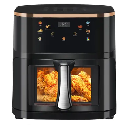 Produktbild von Airfryer 10,5L XL Heißluftfritteuse mit Digital-Touchscreen, 7 voreingestellten Programmen, 1800 W, Sichtfenster mit Beleuchtung, fettarm oder ohne Öl