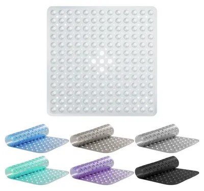 Produktbild von Duschmatte rutschfest 53x53cm transparent mit Saugnäpfen maschinenwaschbar BPA frei schimmelresistent