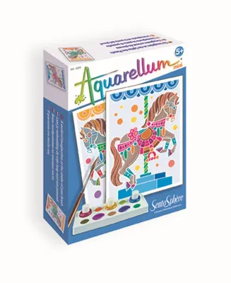 Produktbild von SENTOSPHERE Aquarellum Mini Pferdekarussell Basteln Bastelspaß Bastelset