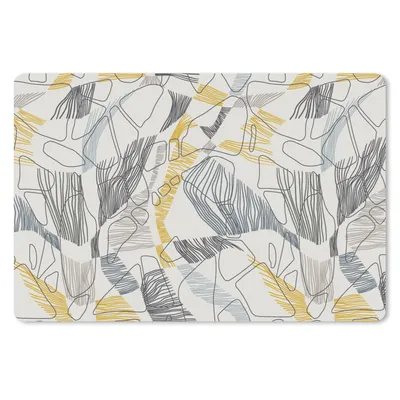 Produktbild von MuchoWow® Schreibtischunterlage Linienkunst - Dschungel - Muster - Gold 60x40 cm - XXL Mauspad - Großes Mauspad