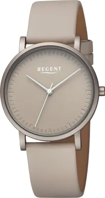Produktbild von Regent Leder Damen Uhr Armbanduhr Quarz taupe hellbraun Lederarmband D2URBA811