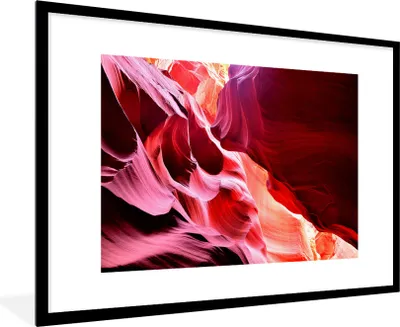 Produktbild von MuchoWow® Gerahmtes Poster Der Antelope Canyon unter der brennenden Sonne 90x60 cm - Poster mit Schwarzem Bilderrahmen Wandposter Rahmen Foto Bilder - Wanddekoration - Fotos
