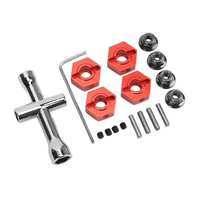 Imagen del producto de Eje hexagonal para ruedas, eje hexagonal metálico para ruedas, eje de montaje hexagonal para ruedas, adaptador de eje hexagonal para ruedas, adaptador hexagonal para ruedas de 14 mm, piezas para coches de control remoto