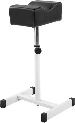 Productafbeelding van Pedicure Kruk - Voetensteun Bureau - Nagelstyling Comfort - Verstelbare Hoogte - 39x30x17 cm - Zwart