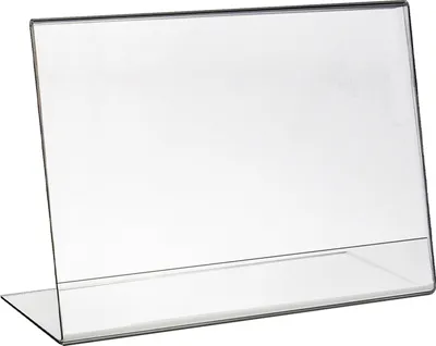 Obrázok produktu pre HMF 46931 Stolový stojan L Stand Din A6 akryl, držiak na karty menu, formát na šírku, 15 x 11 x 8,3 cm