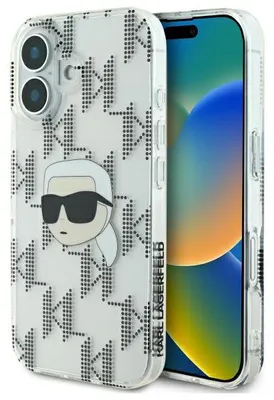 Zdjęcie produktu dla Etui Karl Lagerfeld IML Karl Head Electroplated do iPhone 16 przezroczysty