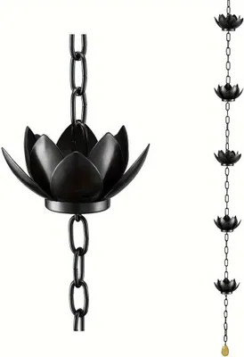 Produktbild von Lotus-Regenauffangkette für Dachrinnen, Dachrinnenersatz, Wasserumleitungsbecher, Außendekoration
