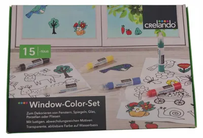 Produktbild von Crelando Malset für Glas und Fenster mit Schablonen