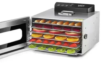 Produktbild von Lebensmitteltrockner - Dörrautomat 6 Ebenen - Elektrisch 800W 220V - Edelstahlbehälter - EU-Stecker