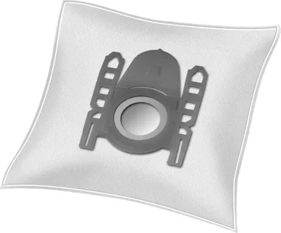 A vacuum cleaner bag is shown on a white background.