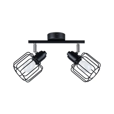 Zdjęcie produktu dla Lampa sufitowa BELLUCI czarna-chromowana 2xE14x40W metal wym:19x27x17cm IP20 Sollux Lighting
