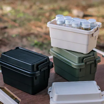 Produktbild von 1,1 l Outdoor-Aufbewahrungsbox, Camping-Gewürzgläser, Aufbewahrung, tragbar, für Grill, Picknick, Menage, multifunktional