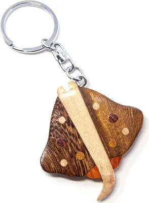 Produktbild von Schlüsselanhänger aus Holz - Kuhnasenrochen