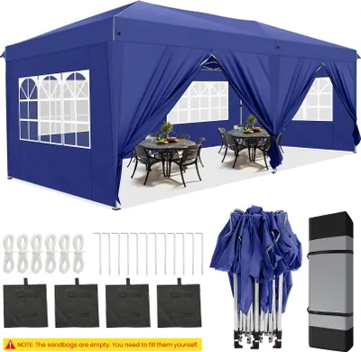 Obrázok produktu pre Vysúvací pavilón, vodotesný, jednoduchá montáž, tmavomodrý, 3x6 m
