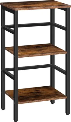 Produktbild von HOOBRO 3 Ebenen Leiterregal Vintagebraun/Schwarz 40 x 30 x 81 cm