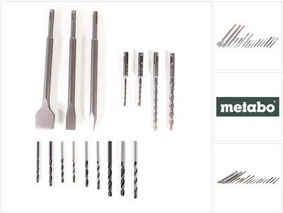 Produktbild von Metabo Meißel- und Bohrer Zubehör Set 16tlg. SDS plus - Bauhandwerk ( 624637000 )