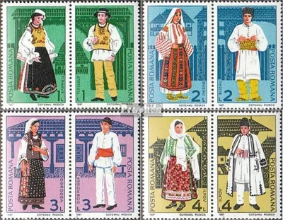 Produktbild von Briefmarken Rumänien 1987 Mi 4398-4405 Paare (kompl.Ausg.) postfrisch Volkstrachten
