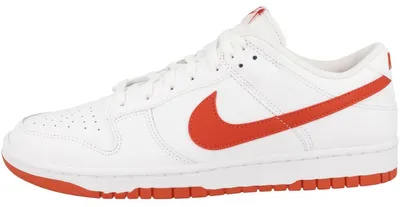 Produktbild von Nike Dunk Low Retro Damen Basketballschuhe, Weiß Rot Picante, 41.5 EU, Weiß Rot