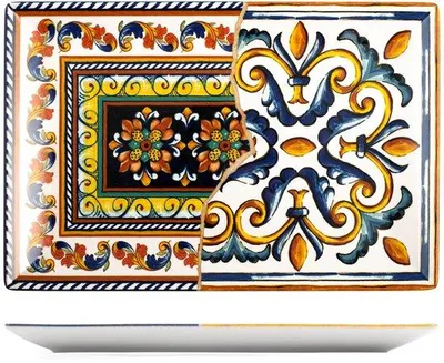 Obrázok produktu pre H&h obdĺžnikový hlinený tanier Positano cm 34x22
